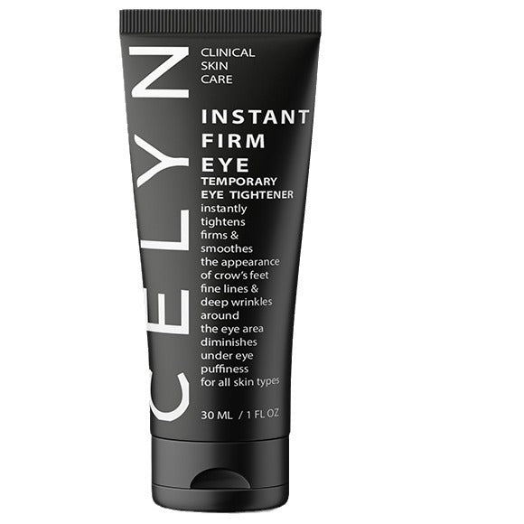 Black tube of Celyn Clinical Skin Care Instant Firm Eye on a white background