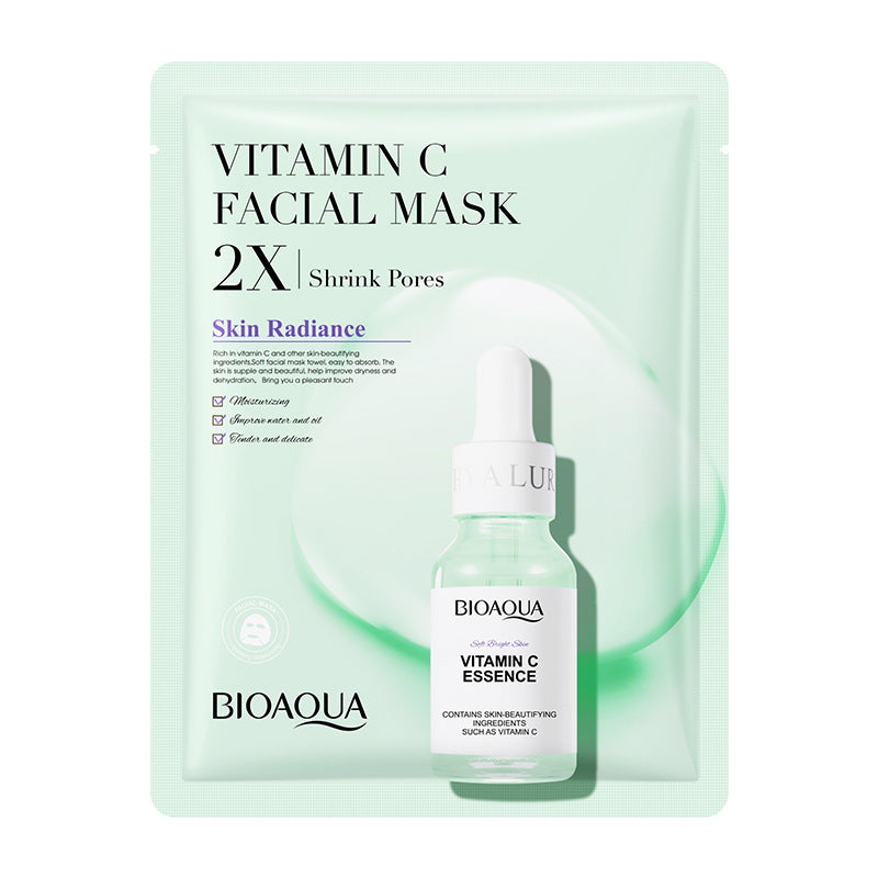 Bioaqua Vitamin C Facial Mask packaging with a serum bottle on a white background