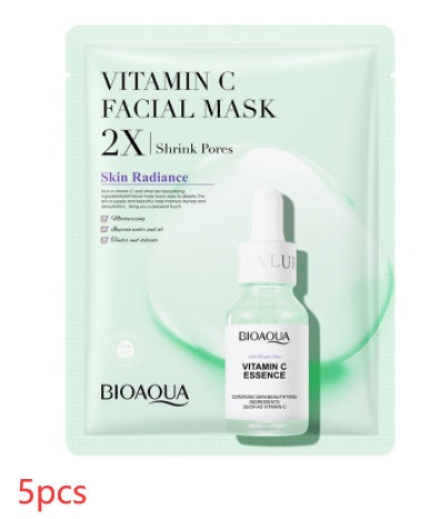 Bioaqua Vitamin C Facial Mask packaging with serum bottle on a white background