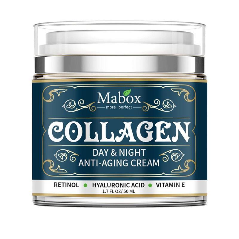 Mabox Collagen Day & Night Anti-Aging Cream jar on a white background