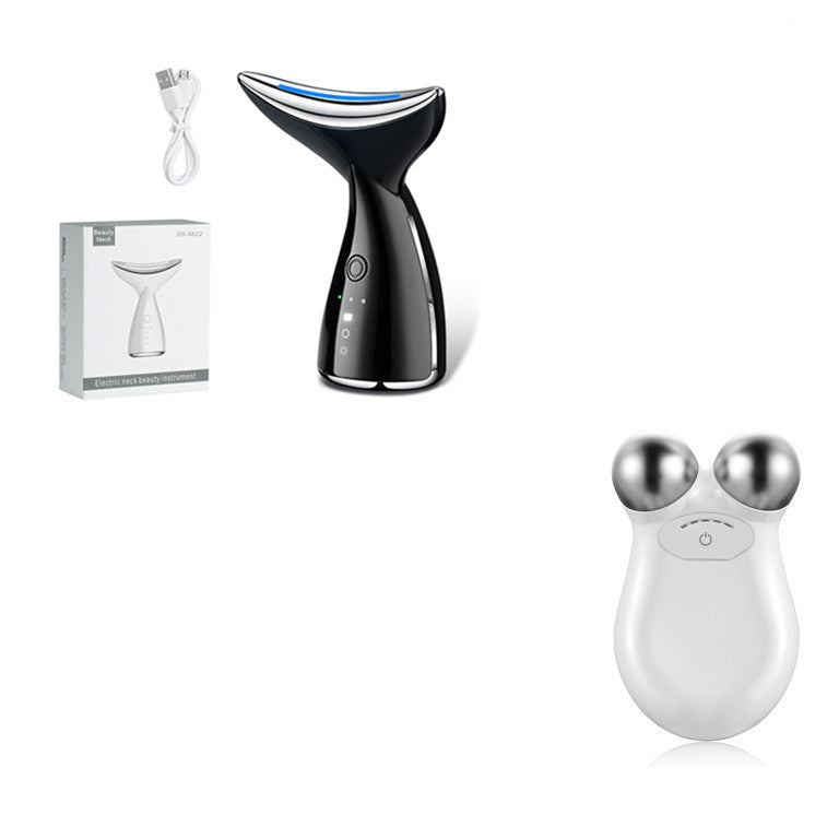 Black and white electronic devices with packaging on a white background