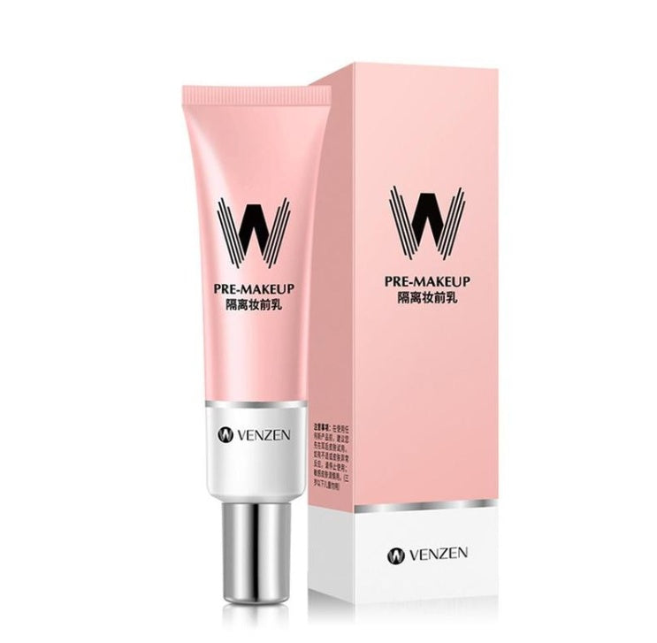 Pink skincare product with white cap and 'VENZEN' branding on a white background