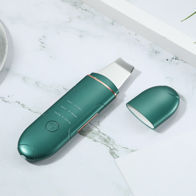 Green electronic device on a marble surface